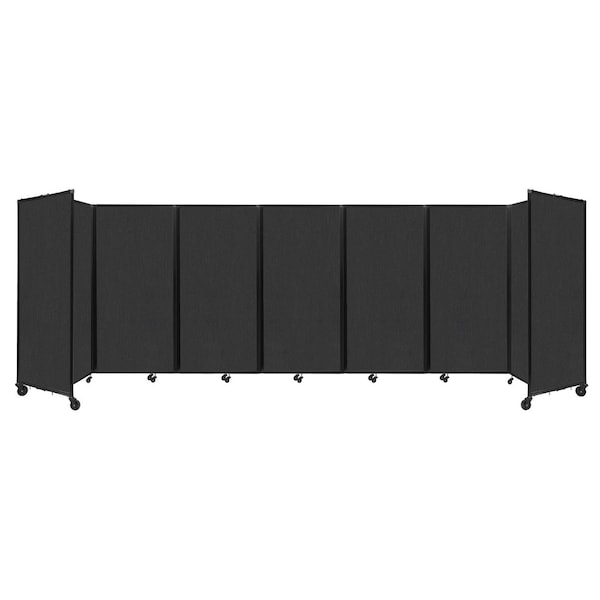 Room Divider 360 Folding Portable Partition 19'6" x 6' Black Fabric
